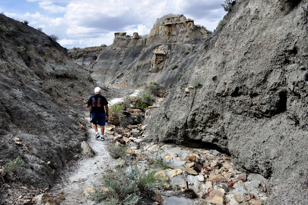 Lee Duquette on the trail at Makoshika State Park